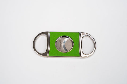 Double Guillotine II Racing Black & Lime Green w/Pouch (Leather), Brizard and Co luxury cigar accessory at Cigar Inc. Los Angeles