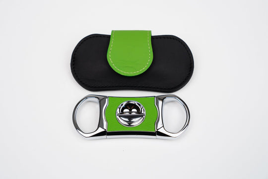 V Cutter Racing Black & Lime Green w/Pouch (Leather), Brizard and Co luxury cigar accessory at Cigar Inc. Los Angeles