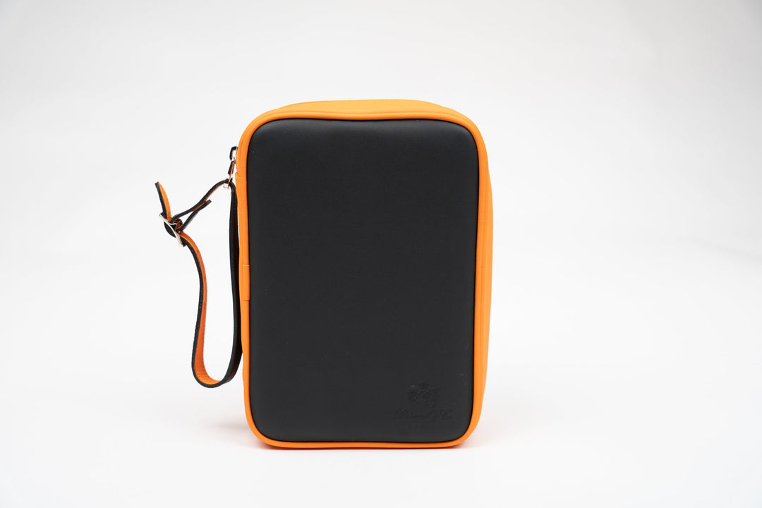 Havana Traveler Racing Black & Orange (Leather), Brizard and Co luxury cigar accessory at Cigar Inc. Los Angeles