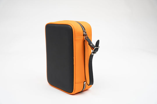 Havana Traveler Racing Black & Orange (Leather), Brizard and Co luxury cigar accessory at Cigar Inc. Los Angeles
