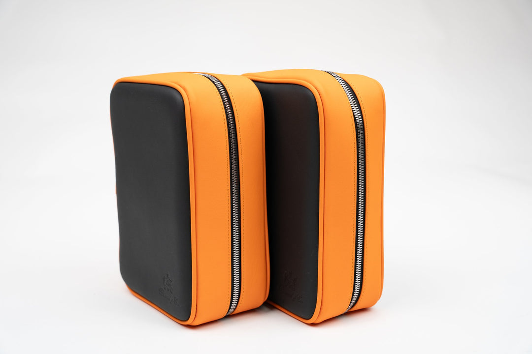 Havana Traveler Racing Black & Orange (Leather), Brizard and Co luxury cigar accessory at Cigar Inc. Los Angeles