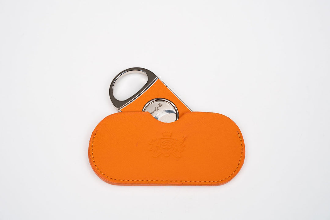 Double Guillotine II Series II Racing Black & Orange (Leather), Brizard and Co luxury cigar accessory at Cigar Inc. Los Angeles