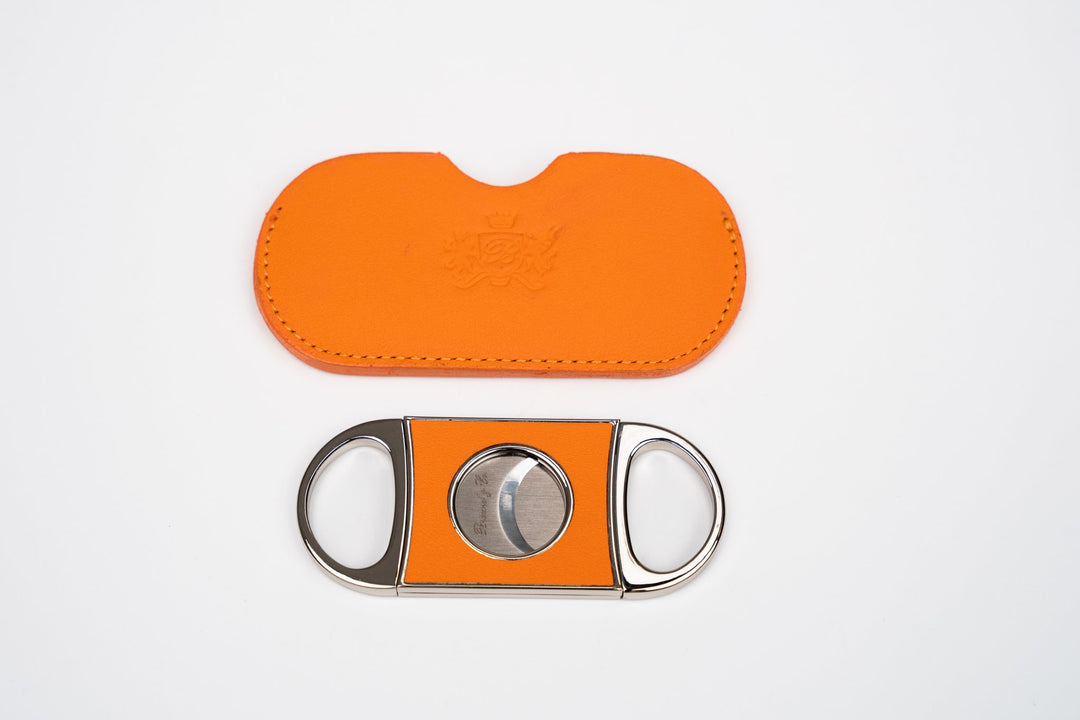 Double Guillotine II Series II Racing Black & Orange (Leather), Brizard and Co luxury cigar accessory at Cigar Inc. Los Angeles