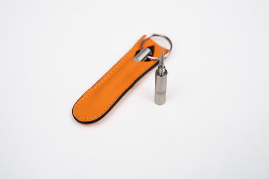 Trilogy "Spear" Cutter Racing Black & Orange (Leather), Brizard and Co luxury cigar accessory at Cigar Inc. Los Angeles