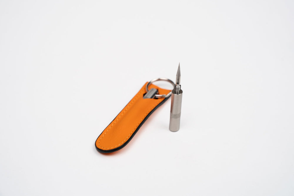 Trilogy "Spear" Cutter Racing Black & Orange (Leather), Brizard and Co luxury cigar accessory at Cigar Inc. Los Angeles