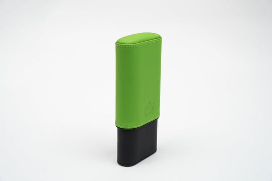 The "Show Band" 3 Cigar Case - Racing Black & Lime Green, Brizard and Co luxury cigar accessory at Cigar Inc. Los Angeles