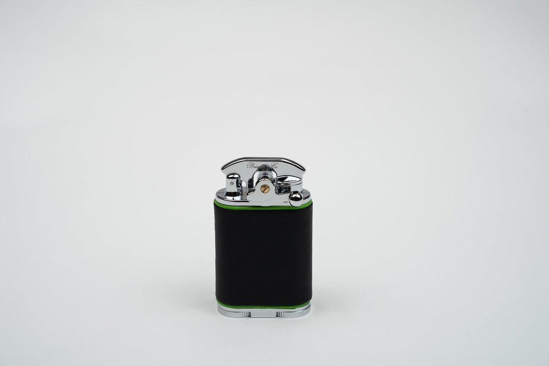 Gatsby Table Lighter - Racing Black & Lime Green, Brizard and Co luxury cigar accessory at Cigar Inc. Los Angeles