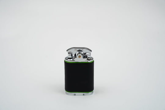 Gatsby Table Lighter - Racing Black & Lime Green, Brizard and Co luxury cigar accessory at Cigar Inc. Los Angeles