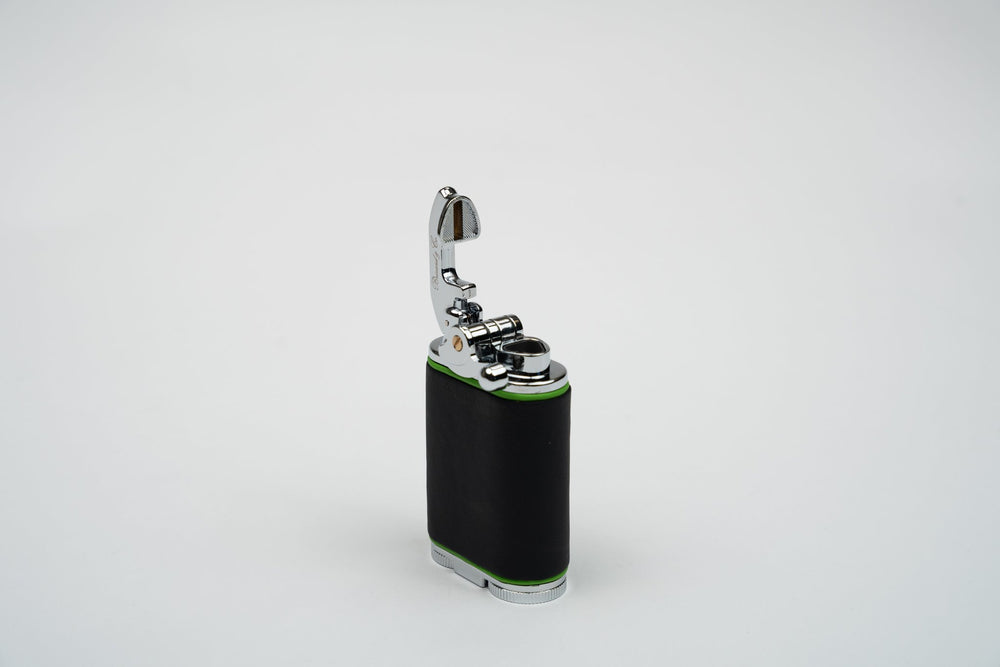 Gatsby Table Lighter - Racing Black & Lime Green, Brizard and Co luxury cigar accessory at Cigar Inc. Los Angeles