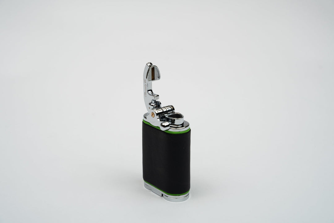 Gatsby Table Lighter - Racing Black & Lime Green, Brizard and Co luxury cigar accessory at Cigar Inc. Los Angeles