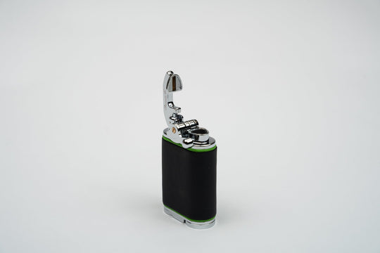 Gatsby Table Lighter - Racing Black & Lime Green, Brizard and Co luxury cigar accessory at Cigar Inc. Los Angeles