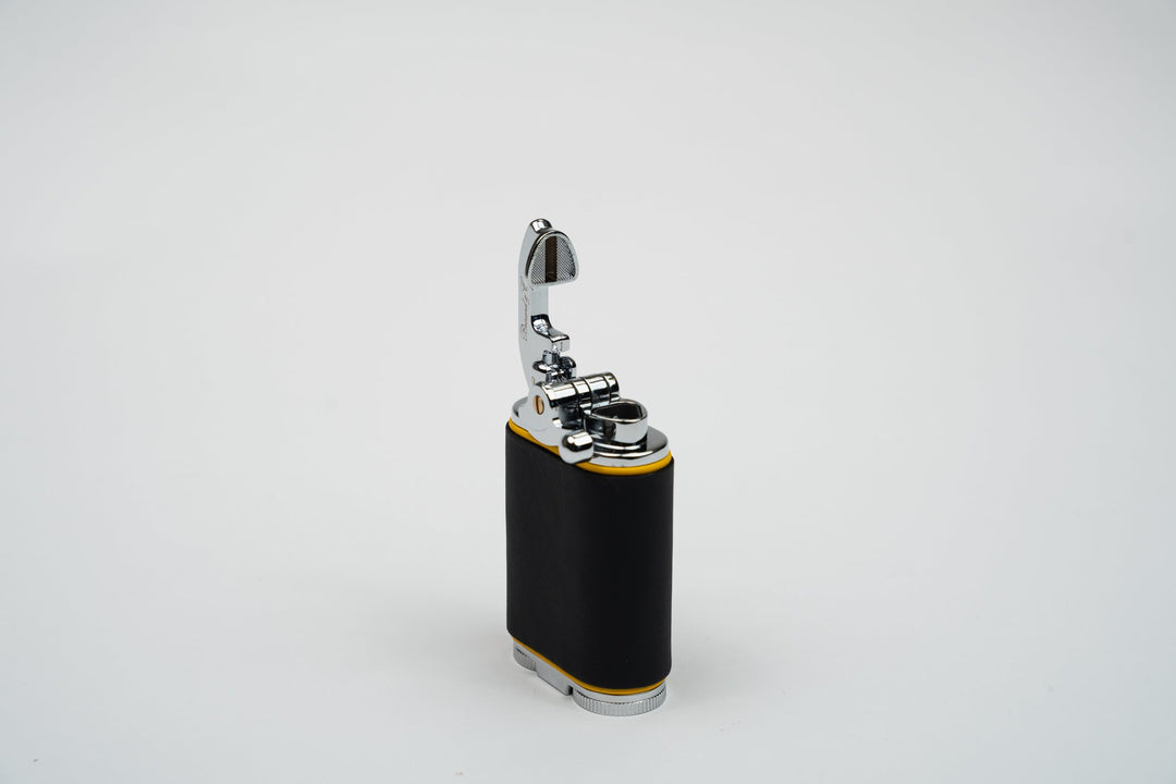 Gatsby Table Lighter - Racing Black & Yellow, Brizard and Co luxury cigar accessory at Cigar Inc. Los Angeles