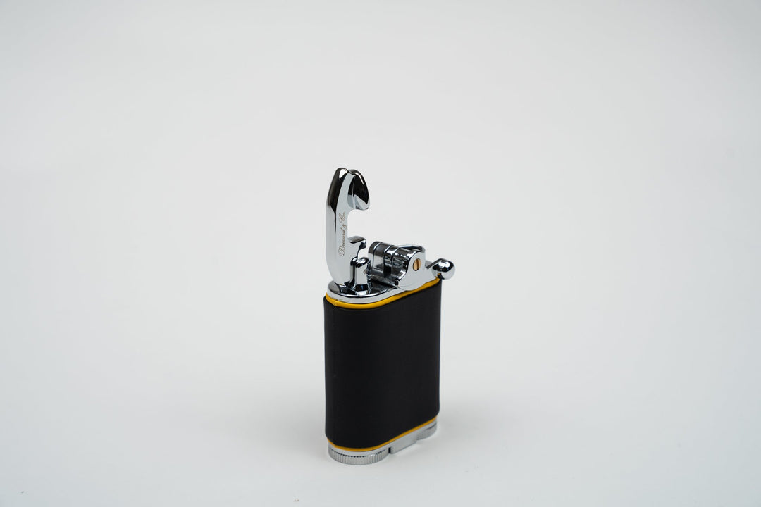 Gatsby Table Lighter - Racing Black & Yellow, Brizard and Co luxury cigar accessory at Cigar Inc. Los Angeles