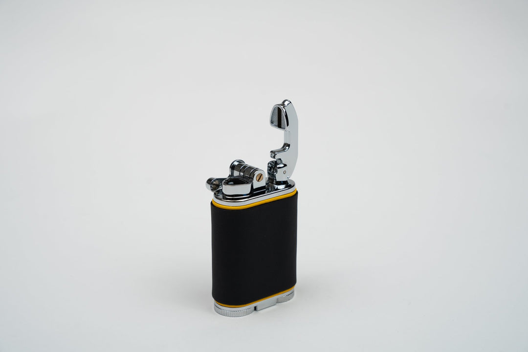 Gatsby Table Lighter - Racing Black & Yellow, Brizard and Co luxury cigar accessory at Cigar Inc. Los Angeles