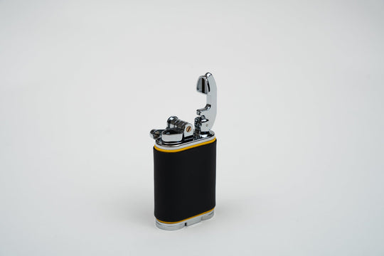 Gatsby Table Lighter - Racing Black & Yellow, Brizard and Co luxury cigar accessory at Cigar Inc. Los Angeles