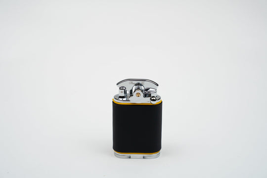 Gatsby Table Lighter - Racing Black & Yellow, Brizard and Co luxury cigar accessory at Cigar Inc. Los Angeles