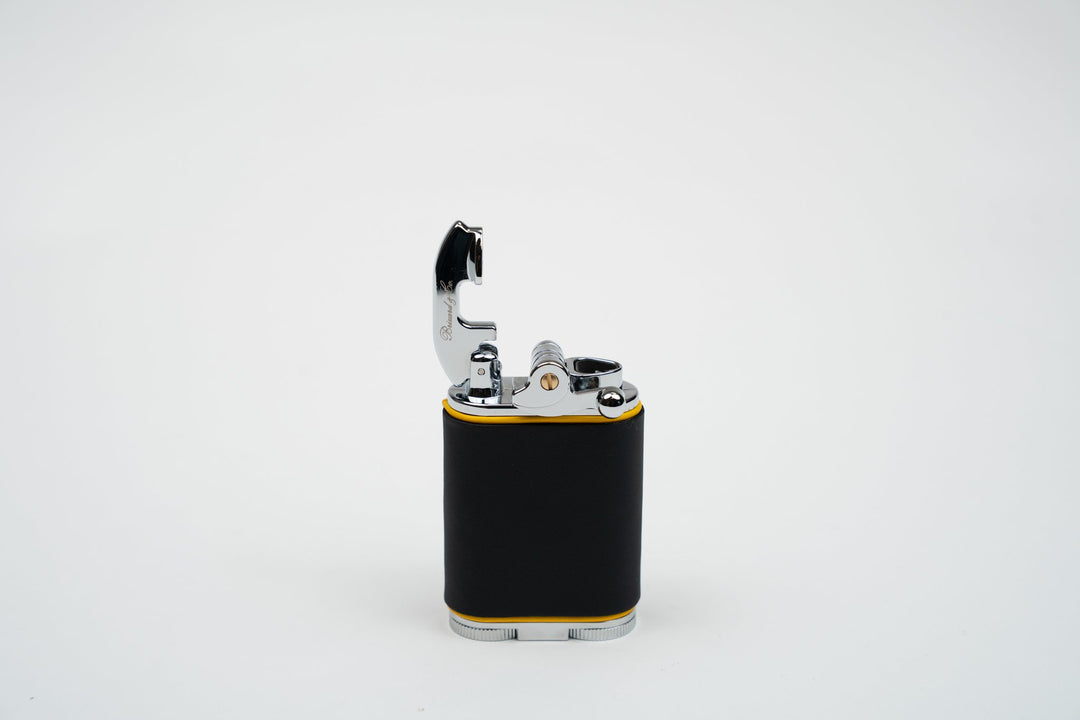Gatsby Table Lighter - Racing Black & Yellow, Brizard and Co luxury cigar accessory at Cigar Inc. Los Angeles