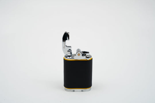 Gatsby Table Lighter - Racing Black & Yellow, Brizard and Co luxury cigar accessory at Cigar Inc. Los Angeles