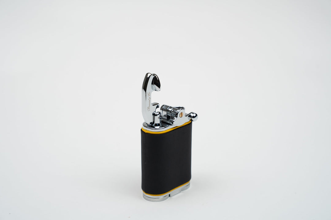 Gatsby Table Lighter - Racing Black & Yellow, Brizard and Co luxury cigar accessory at Cigar Inc. Los Angeles