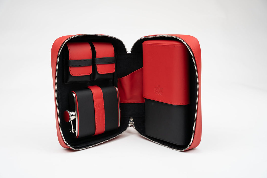 Havana Traveler (Flask) - Racing Black & Red, Brizard and Co luxury cigar accessory at Cigar Inc. Los Angeles