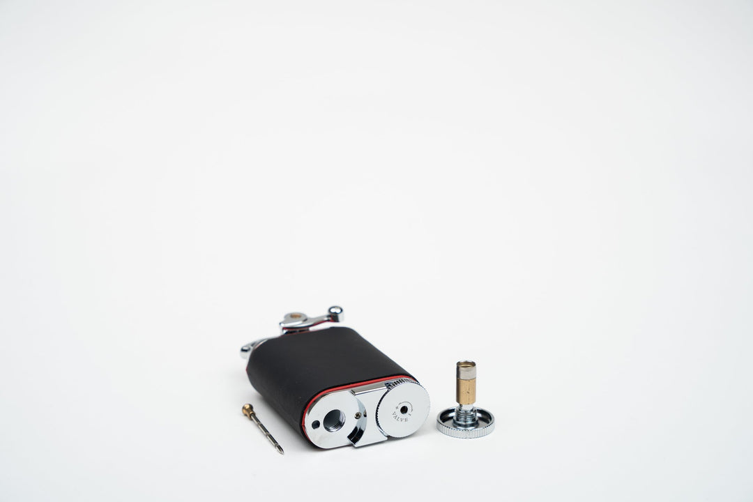 Gatsby Table Lighter - Racing Black & Red, Brizard and Co luxury cigar accessory at Cigar Inc. Los Angeles