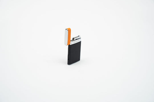 The "Sottile" Lighter - Racing Black & Orange, Brizard and Co luxury cigar accessory at Cigar Inc. Los Angeles