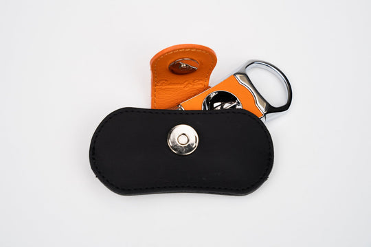 The "V" Cutter - Racing Black & Orange, Brizard and Co luxury cigar accessory at Cigar Inc. Los Angeles