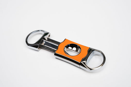 The "V" Cutter - Racing Black & Orange, Brizard and Co luxury cigar accessory at Cigar Inc. Los Angeles