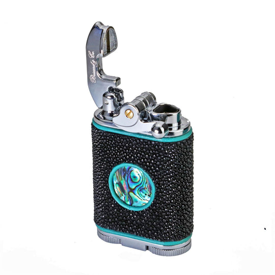 Gatsby Table Lighter - Abalone and Stingray Leather Collection, Brizard and Co luxury cigar accessory at Cigar Inc. Los Angeles