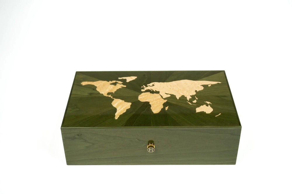 Map Humidor Maccarrone World Map Camouflage Humidor – 110 Cigar Count | Cigar Inc.