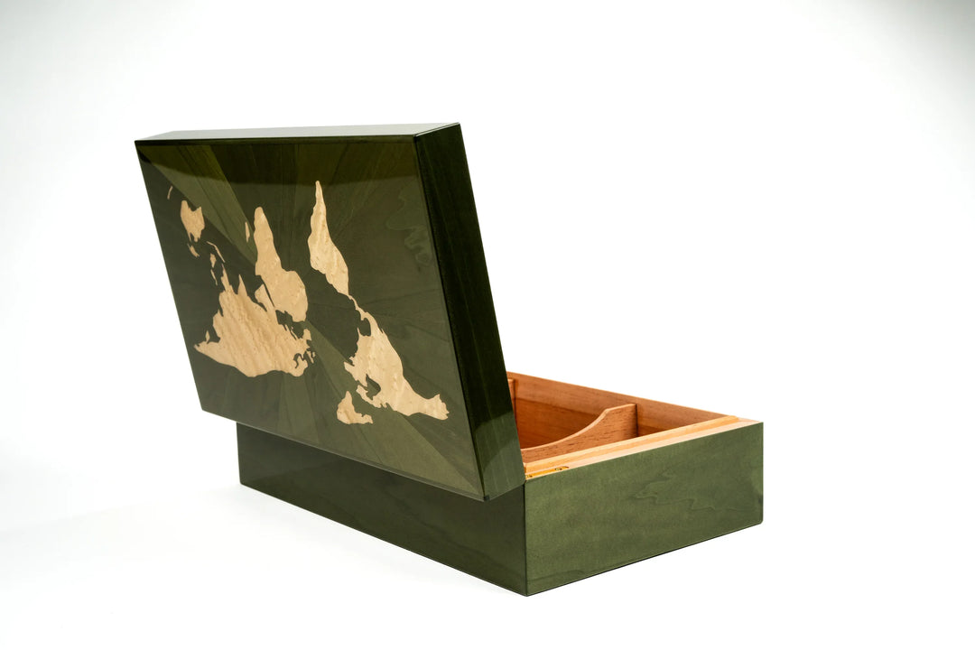 Map Humidor Maccarrone World Map Camouflage Humidor – 110 Cigar Count | Cigar Inc.