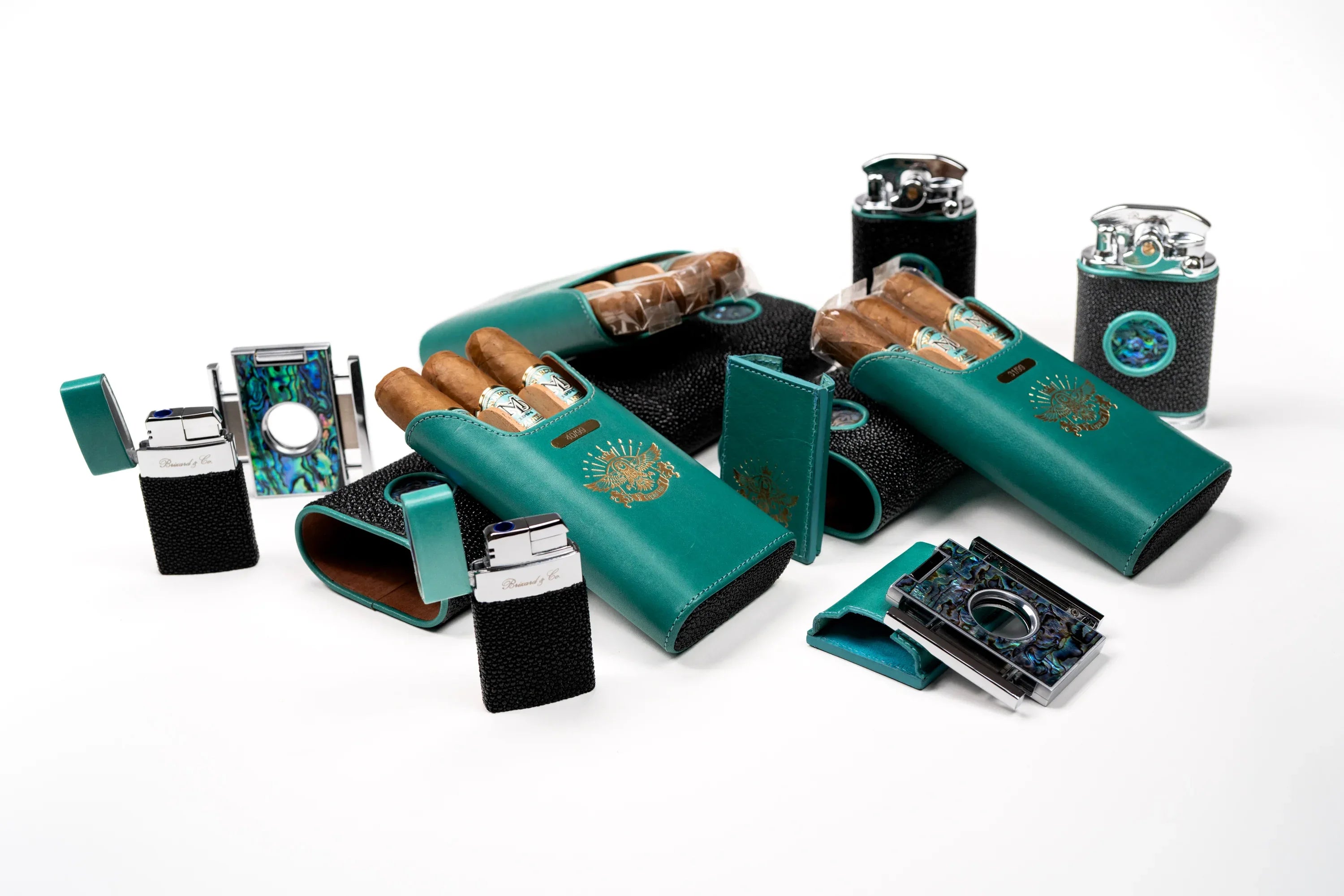 Brizard and Co cigar accessory set from the limited Abalone and Stingray Collection