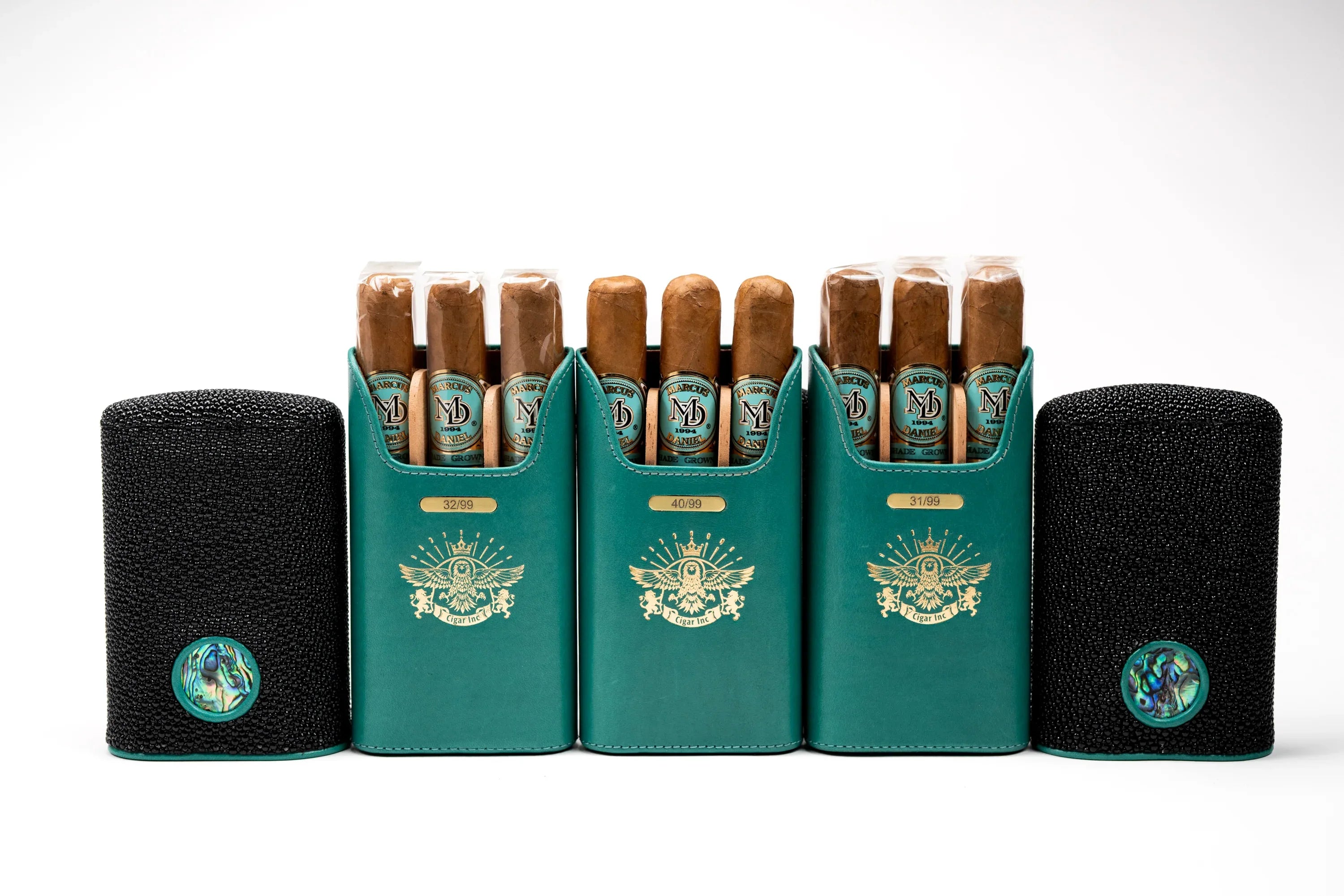 Brizard and Co - Cigar Set - Abalone and Stingray Leather
