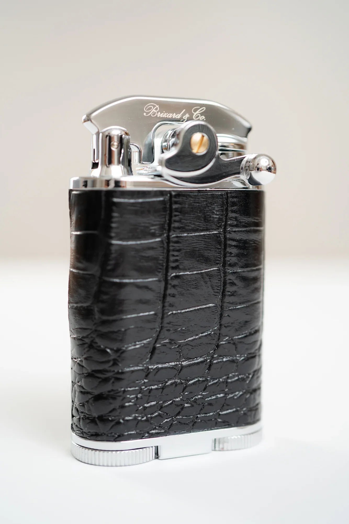 Brizard and Co. - Gatsby Croco Black Triple Torch Flame Table Lighter - Cigar Inc