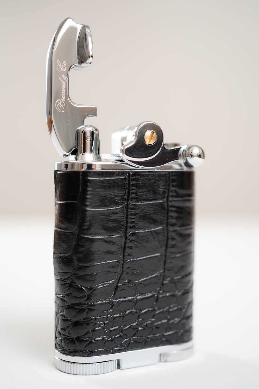 Brizard and Co. - Gatsby Croco Black Triple Torch Flame Table Lighter