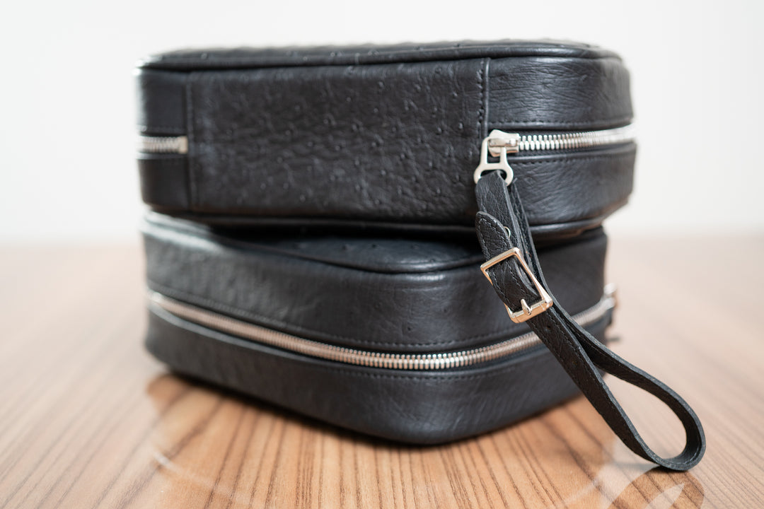 Brizard and Co - Havana Traveler (Flask) - Black Ostrich
