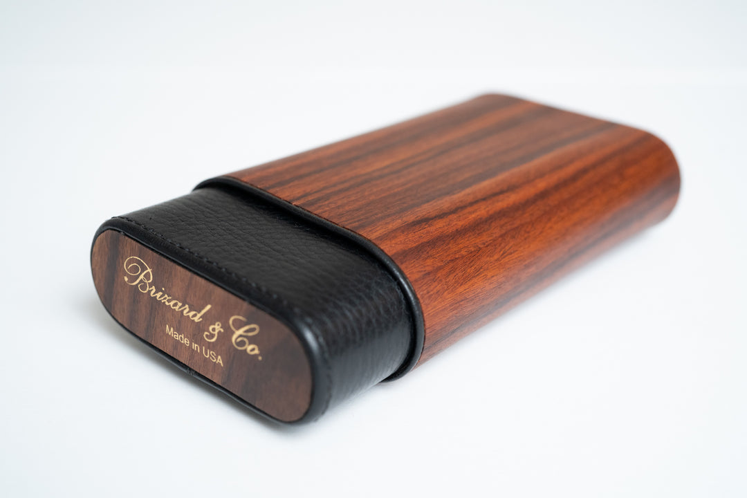 Brizard and Co. - The "Show Band" 3 Cigar Case - Dakota Black