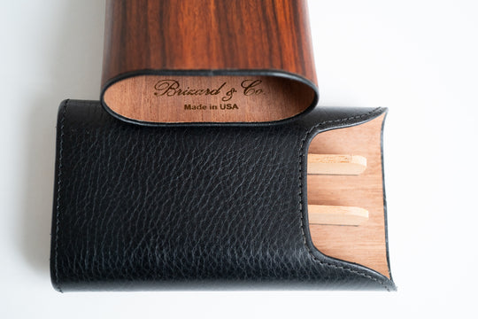 Brizard and Co. - The "Show Band" 3 Cigar Case - Dakota Black