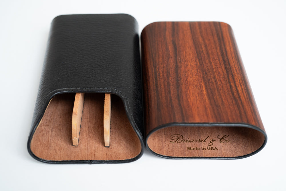 Brizard and Co. - The "Show Band" 3 Cigar Case - Dakota Black