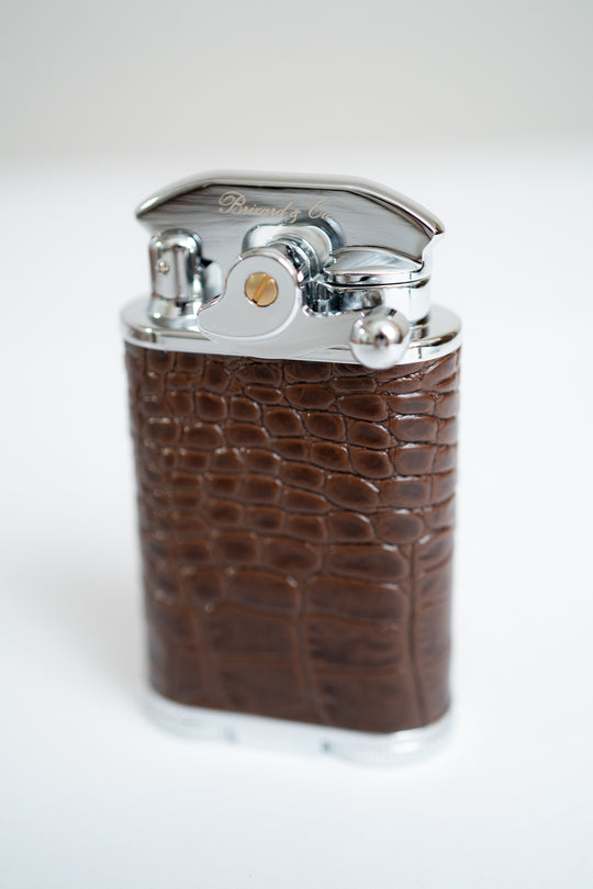 Brizard and Co. - Gatsby Croco Tobacco Triple Torch Flame Table Lighter