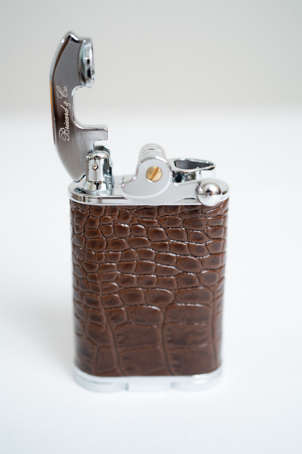 Brizard and Co. - Gatsby Croco Tobacco Triple Torch Flame Table Lighter