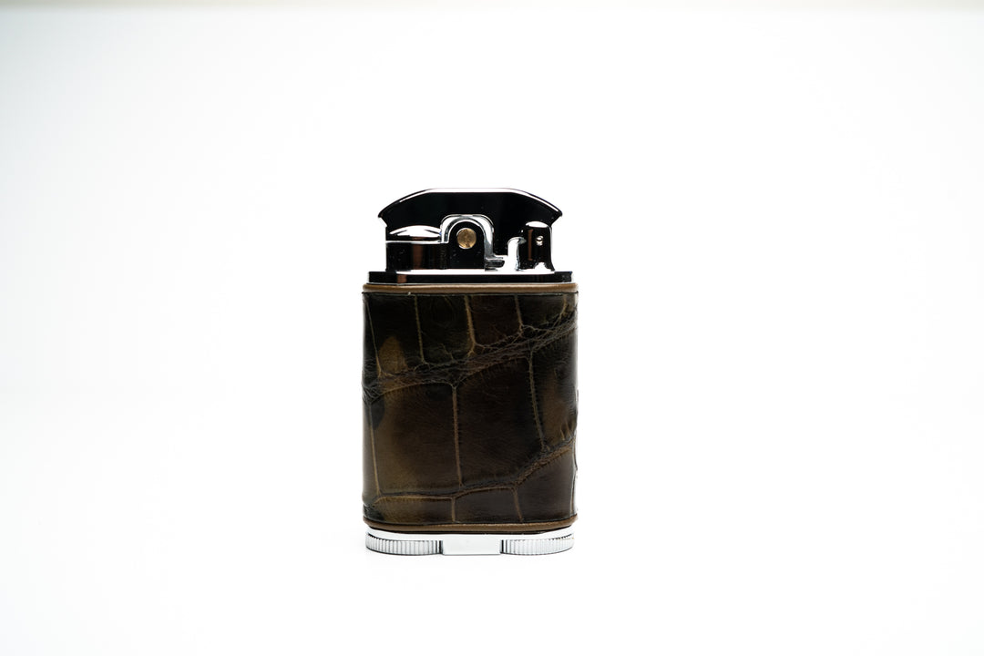 Brizard and Co. - Gatsby Triple Torch Flame Table Lighter - Alligator Skin Collection