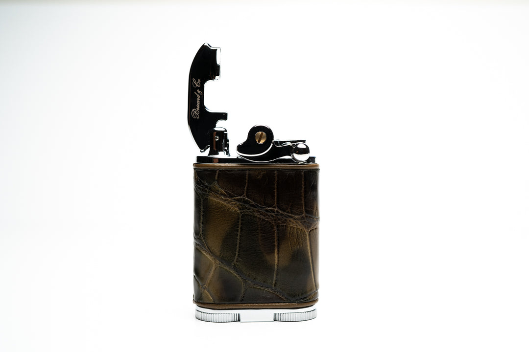 Brizard and Co. - Gatsby Triple Torch Flame Table Lighter - Alligator Skin Collection