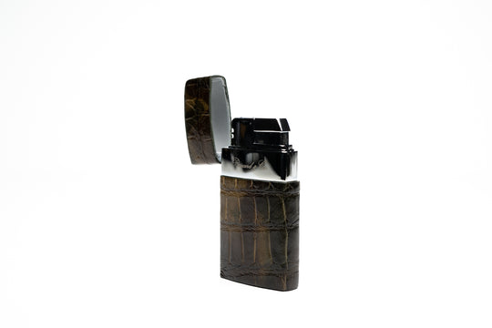Venezia fountain flame cigar lighter by Brizard and Co, Genuine Alligator Skin Collection, Los Angeles