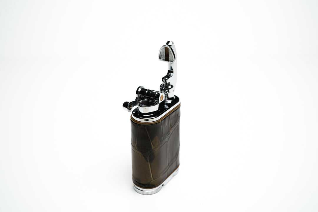 Brizard and Co. - Gatsby Triple Torch Flame Table Lighter - Alligator Skin Collection