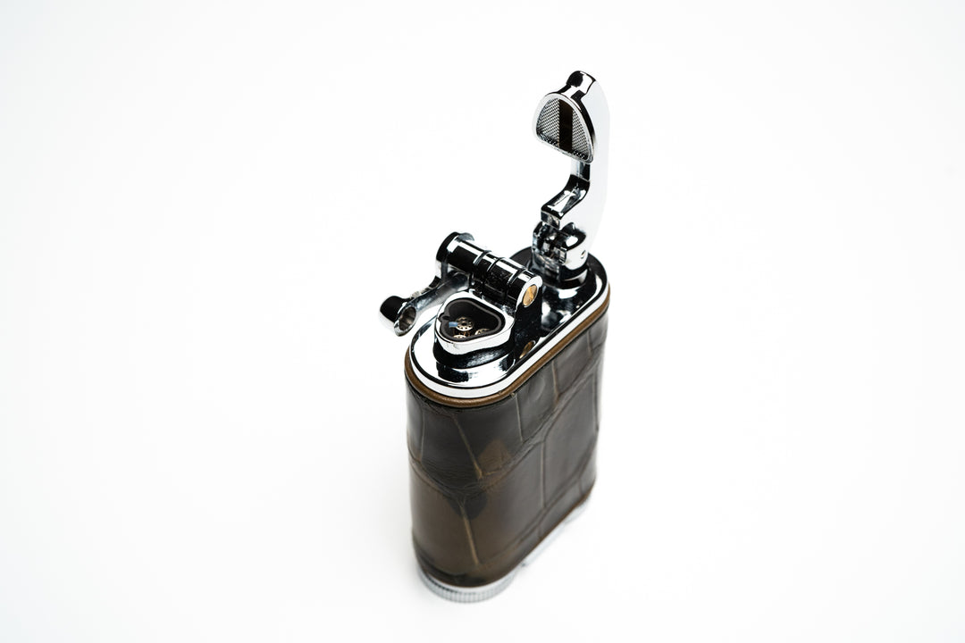 Brizard and Co. - Gatsby Triple Torch Flame Table Lighter - Alligator Skin Collection