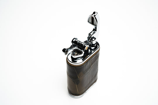 Brizard and Co. - Gatsby Triple Torch Flame Table Lighter - Alligator Skin Collection