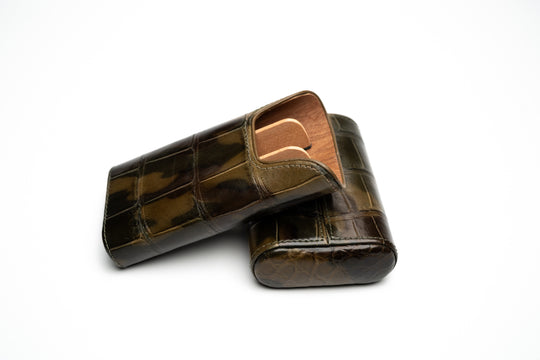 Alligator skin cigar travel case by Brizard and Co, at Cigar Inc in Los Angeles
