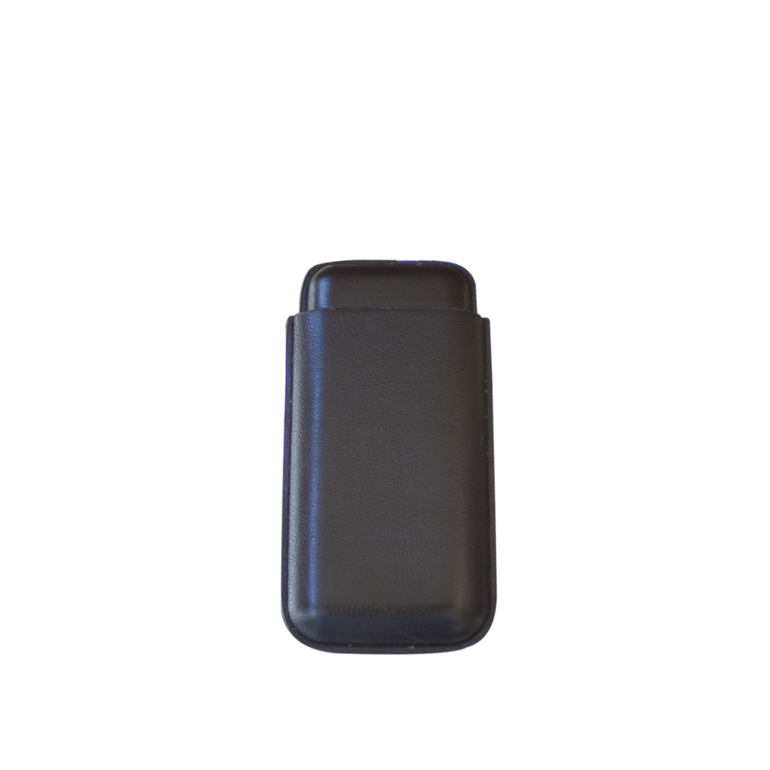 Big Easy Tobacco Three Cigar Black Leather Case for Up to 54 Ring Gauge