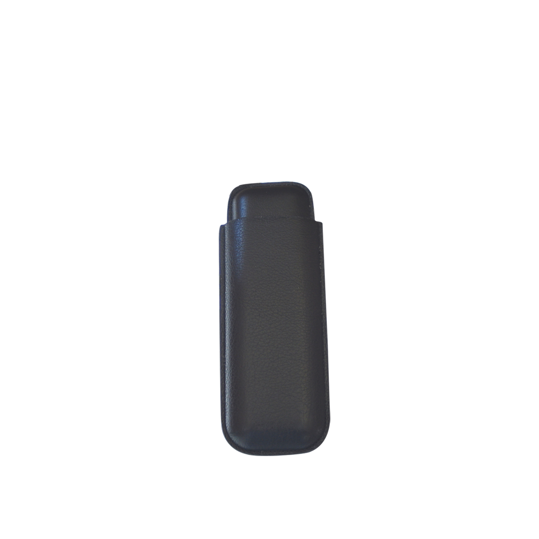 Big Easy Tobacco Two Cigar Black Leather Case for Up to 54 Ring Gauge - Model 9241BK